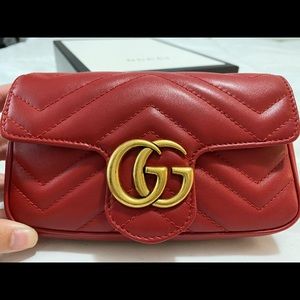 Authentic GG Marmont matelassé super mini bag